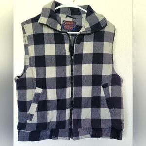 WOODLAND checkered printed flannel vest size medium